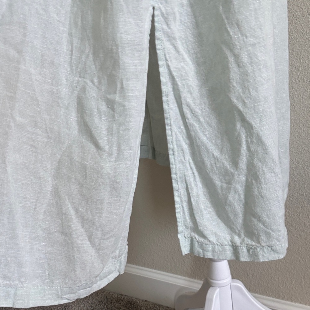Linen Shirt Dress Mint Green - Picture 4 of 4
